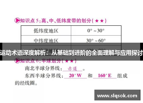 运动术语深度解析：从基础到进阶的全面理解与应用探讨